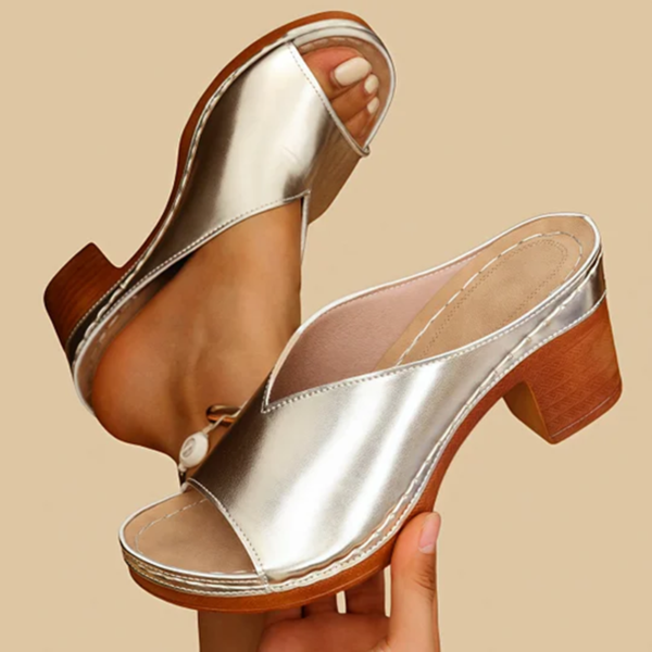 Orthopedic Chunky High Heel Sandals
